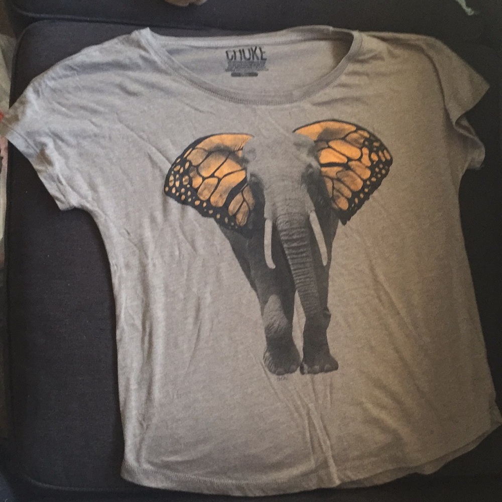 Elephant butterfly tee